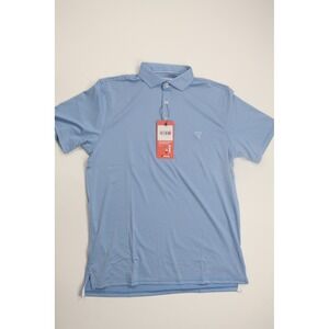 Birddogs Performance Polo Shirt Medium Blue Stripes Golf Athletic Casual